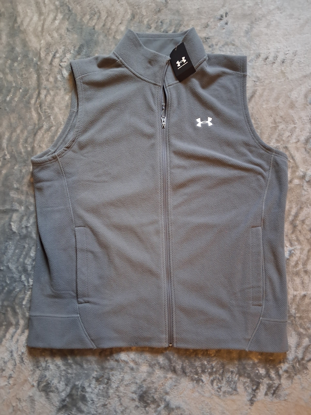 Men's Under Armour Gray Sleeveless Fleece Vest XXL